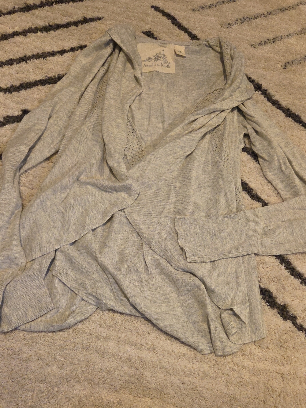 Angel Of The North Light Gray Hooded Open-Front Cardigan